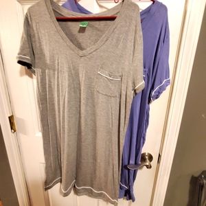 HoneyDew qty 2 Grey and Purple nightshirts  Size XL